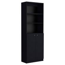 Load image into Gallery viewer, Five Tier Bookcase With Two doors (546189) - Black