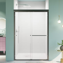 Load image into Gallery viewer, Semi Frameless Double Sliding Shower Door With Tempered Glass