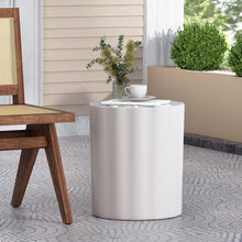 Load image into Gallery viewer, Outdoor End Table With Soft Wave Edge - Antique White