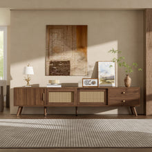 Load image into Gallery viewer, TV Stand With Storage Cabinets - Natural
