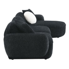 Load image into Gallery viewer, Lucifer - Sectional Sofa With 3 Pillows - Black Shimmer Chenille