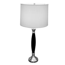 Load image into Gallery viewer, 30" Solid Wood Bedside Table Lamp With White Shade - Black