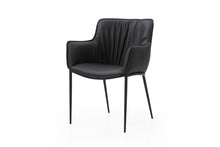 Load image into Gallery viewer, Faux Leather Steel Dining Arm Chair - Black