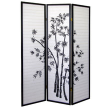 Load image into Gallery viewer, Folding Three Panel Screen Room Divider (469143) - Black / White