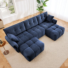 Load image into Gallery viewer, Sofa Set With Ottoman And Pillows, Textured, High Resilience Cushions