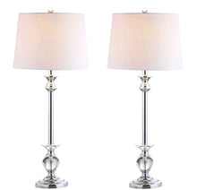 Load image into Gallery viewer, 33" Table Lamps With Drum Shades (Set of 2) - Clear