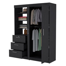 Load image into Gallery viewer, Accent Cabinet Soft Close With Three Shelves And One Drawer - Black