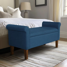 Load image into Gallery viewer, Upholstered Storage Bench With Rolled Armrests