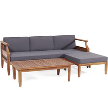 Load image into Gallery viewer, Bianca - Outdoor 3 Seater Sofa Chat Set With Ottoman - Teak