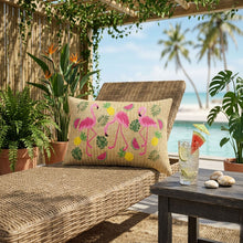 Load image into Gallery viewer, Summer Outdoor Lumbar Flamingo Pillows - Multi