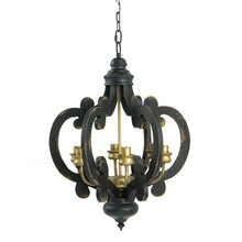 Load image into Gallery viewer, Farmhouse Chandelier, 6 Light Wood Chandelier Pendant Light Fixture With Adjustable Chain For Dining Room Living Room Entryway, Bulb Not Included