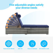 Load image into Gallery viewer, Outdoor Sofa Pe Rattan Furniture Deck Chair - Gray