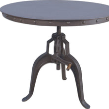 Load image into Gallery viewer, 36" Industrial Adjustable Crank Round Top Dining Table. - Gray