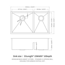 Load image into Gallery viewer, Modern Double Bowl Undermount Kitchen Sink 50 / 50 Design Stainless Steel