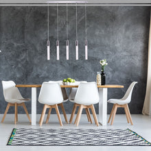 Load image into Gallery viewer, Metal Five Light Dimmable Chandelier With Shades - Silver / Clear