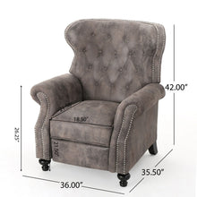 Load image into Gallery viewer, Accented Push Back Recliner Chair With Rolled Arms, Enjoy Cocooning Comfort