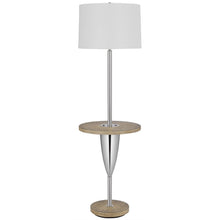 Load image into Gallery viewer, Tray Table Floor Lamp With White Square Shade - Chrome