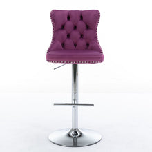 Load image into Gallery viewer, Swivel Barstools Adjusatble Seat Height From 25-33", Modern Upholstered Base Bar Stools With Backs Comfortable Tufted For Home Pub And Kitchen Island (Set of 2)