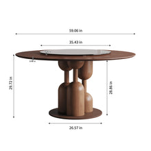 Load image into Gallery viewer, Round Dining Table With Lazy Susan For Living Room - Walnut