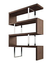 Load image into Gallery viewer, Three Tier Etagere Bookcase - Brown / Silver