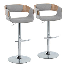 Load image into Gallery viewer, Elisa - Mid Century Modern Adjustable Barstool With Swivel With Rounded T Footrest (Set of 2)