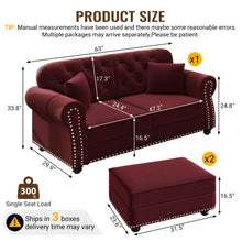 Load image into Gallery viewer, Upholstered Sofa Set With Nailhead Trim And Rolled Armrests, Includes Pillows