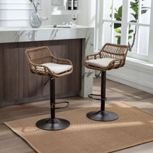 Load image into Gallery viewer, Modern Swivel Bar Stools Adjustable Counter Chairs With Footrest (Set of 2)