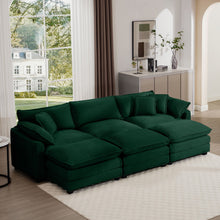 Load image into Gallery viewer, Modern Oversized Modular Cushion Sofa With Ottoman, Low Back, Deep Seating Sofa Set