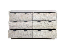 Load image into Gallery viewer, 57" Carved Geometric Solid Wood Six Drawer Dresser - White