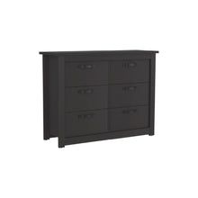 Load image into Gallery viewer, Wood Six Drawer Double Dresser For Bedroom - Black