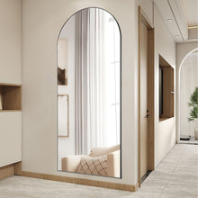 Load image into Gallery viewer, 64'' Aluminum Arch Freestanding Framed Standing Mirror - Black