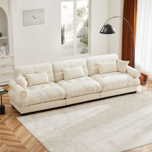 Load image into Gallery viewer, Modern Oversize Sofa With Cloud Like Comfort, Featuring Waist And Throw Pillows