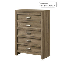 Load image into Gallery viewer, 5 Drawer Storage Chest With Pulls - Light Brown