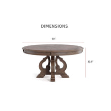 Load image into Gallery viewer, Round Dining Table With Pedestal Base - Natural / Rustic