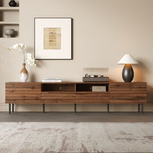 Load image into Gallery viewer, TV Stand For TVs Up To 85" With Closed Storage, Soft Closing Hinges - Walnut