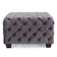 Load image into Gallery viewer, Modern Glam Ottoman With Upholstery And Button Tufted Design