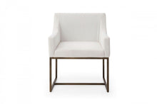 Load image into Gallery viewer, Upholstered Fabric Dining Arm Chair - White