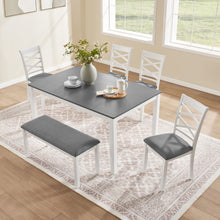 Load image into Gallery viewer, Elegant 6 Piece Dining Table Set With 4 Chairs And Bench