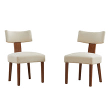 Load image into Gallery viewer, Linen Solid Wood Dining Side Chairs (Set of 2) - Beige / Brown