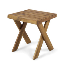Load image into Gallery viewer, Passion - Outdoor Side Table With Cross Base And Slatted Top - Teak