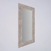 Load image into Gallery viewer, Handcarved Rectangle Mirror Accent With 3mm Glass - Antique White