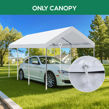Load image into Gallery viewer, 10 X 20 Ft Carport Canopy Cover Replacement Heavy Duty Waterproof Fabric With 36 Bungee Cords UV & Tear Resistant (Cover Only) - White