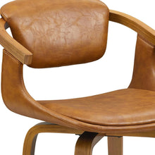 Load image into Gallery viewer, Upholstered Faux Leather Dining Arm Chair - Light Brown