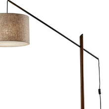 Load image into Gallery viewer, Swing Arm Floor Lamp With Beige Solid Color Drum Shade - Black / Beige