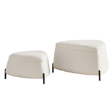 Load image into Gallery viewer, Upholstered Storage Ottoman Set With Reversible Lid