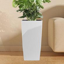 Load image into Gallery viewer, Square Large Planter With Automatic Watering System For Home And Garden (Set of 2) - White