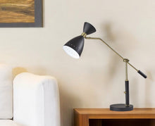 Load image into Gallery viewer, Metal Adjustable Desk Lamp - Brass Cinch Black