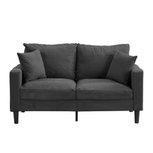 Load image into Gallery viewer, Modern Upholstered Loveseat Sofa With High Resilience, Wooden Frame - Dark Gray
