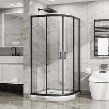 Load image into Gallery viewer, Corner Shower Door With Double Sliding - Matte Black
