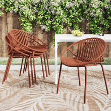 Load image into Gallery viewer, Stackable Outdoor Chairs With Breathable Plastic Backrest (Set of 2)